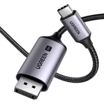 usb c to displayport 1.4 kabelis - Ugreen CM556 USB-C į DisplayPort 8K 2m - Pilkas (Gray) - 1 nuotrauka