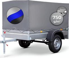 Priekabos tentas 2075x1150x900 mm su 2 užtrauktukais ir 20 kilpų 750 g/m² neperšlampamas pasirinktos spalvos