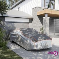 vidaXL Automobilio uždangalas sedanams, pilkas ir sidabrinis, XL