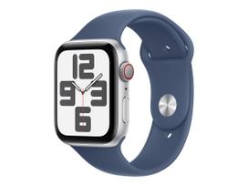 laikrodis sidabrines - Apple Watch SE GPS + Cellular 44mm Sidabrinis (Silver) Aluminium su Džinsine (Denim) Sportine Juostele - M/L - 1 nuotrauka