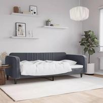 vidaXL Sofa-lova, tamsiai pilkas (Dark Grey), 90x200 cm, aksomas