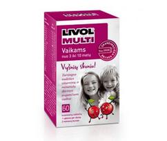LIVOL MULTI vaikams, vyšnių skonio, 60 kramtomųjų tablečių