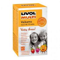 LIVOL MULTI vaikams, vaisių skonio, 60 kramtomųjų tablečių