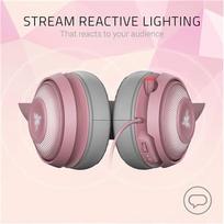 razer headphones kraken - Razer Kraken Kitty Wired Quartz (Rožinės) - 8 nuotrauka