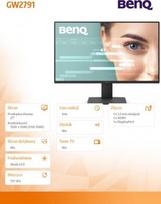 monitoriu full hd - BenQ GW2791 27" FHD, IPS, 100Hz, Juodas (Black) - 2 nuotrauka
