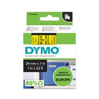 dymo d1 - Juostelė DYMO D1 24mm x 7m, juoda ant geltono / S0720980 53718 - 1 nuotrauka
