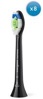 philips sonicare white galvutes - Philips HX6068/88 dantų šepetėlio galvutės, juodos (Black), 8 vnt. - 1 nuotrauka