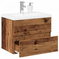 vidaXL kriauklės spintelė su įmontuotu kriaukle, sena mediena (Old Wood)