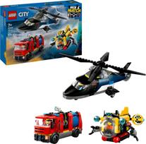 lego sraigtasparnis - LEGO City 60462 - Sraigtasparnio ugniagesių automobilio ir povandeninio laivo rinkinys - 2 nuotrauka