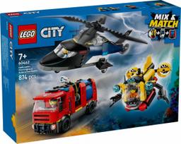 lego sraigtasparnis - LEGO City 60462 - Sraigtasparnio ugniagesių automobilio ir povandeninio laivo rinkinys - 3 nuotrauka