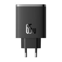 ikrovikliai type 2 - Baseus OS-Cube Pro 65W Sieninis įkroviklis 2xUSB-C + USB (Juodas) - 1 nuotrauka