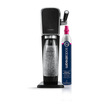 sodastream schwip - SodaStream Art, Juodas + buteliukas SodaStream, 1l, Metalinis + Schwip Schwap Zero SodaStream sirupas, 440ml - 1 nuotrauka