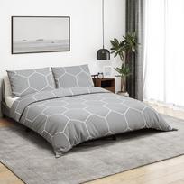 vidaXL Patalynės komplektas, pilkas (Gray), 220x240 cm, medvilnė
