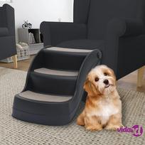 3 laipteliai - vidaXL Sulankstomi laiptai šunims, Juodas (Black), 3 laipteliai - 1 nuotrauka