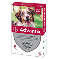 Advantix užlašinamasis tirpalas šunims nuo blusų ir erkių, 10-25 kg, 4 pipetės