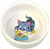 katinas - Trixie Cat Ceramic Bowl White 11cm - 1 nuotrauka