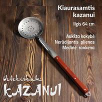 kazan - Kiaurasamtis uzbekiškam kazanui 64 cm su medine rankena p64 - 4 nuotrauka