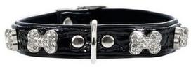 Hunter Collar Modern Art Fashion Kroko Bone 40 Black