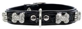 Hunter Collar Modern Art Fashion Kroko Bone 35 Black