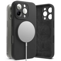apple silicone case iphone 16 pro - Ringke "Silicone Magnetic Case with MagSafe iPhone 16 Pro" Juodas (Black) - 2 nuotrauka