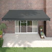 vidaXL Automatinė ištraukiama markizė, antracito (Grey), 4x3m