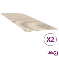 vidaXL Lovos grotelės su 48 lentjuostėmis, 90x200 cm, 2vnt.