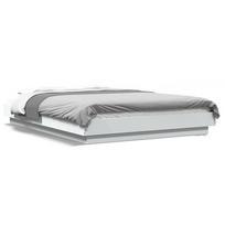 lovos remas, 120x200 cm - vidaXL Lovos rėmas su LED, baltas (White), 120x200 cm, apdirbta mediena - 2 nuotrauka