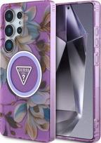 magsafe s25 ultra - Guess "Glitter Flowers Triangle Buttons MagSafe Case Galaxy S25 Ultra" Purpl - 1 nuotrauka