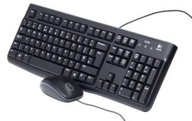 logitech k120 lt klaviatura - Logitech MK120, laidinė, juoda (Black) - 1 nuotrauka
