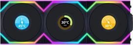 fan controller - Lian Li UNI FAN SL Wireless LCD 120mm Juodas (Black) 3 vnt. - 1 nuotrauka