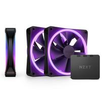 korpuso ausintuvai rgb - NZXT F120 RGB DUO 3-pack Juodas (Black) Korpusui Ventiliatorius 120 mm - 1 nuotrauka