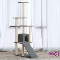 draskykles stovas katems - vidaXL Draskyklė katėms su stovais iš sizalio, šviesiai pilka (Light Grey), 155 cm - 2 nuotrauka