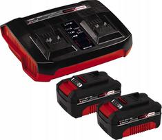 36v pakrovejas - Einhell 2x 4.0Ah & Twincharger Kit, 18 V, Li-ion, Juodas/Raudonas (Black/Red) - 1 nuotrauka