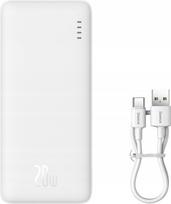 maitinimo blokas white - Baseus Airpow 10000mAh 20W Baltas (White) - 1 nuotrauka
