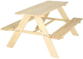 lauko baldai stalas suolai - Ikonka Lauko baldų komplektas stalas + 2 suolai - 2 nuotrauka