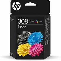 hp 308 (6l6s6ue) - HP 308 Juodas/Tri-color kasetė Combo 2 vnt. - 2 nuotrauka