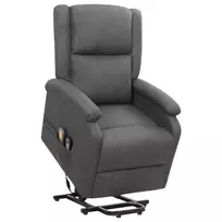 fotelis atsistoti - vidaXL Atsistojantis masažinis krėslas, tamsiai pilkas (Dark Grey) - 2 nuotrauka