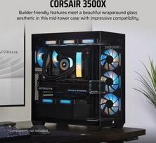pc case atx mid tower case - Corsair 3500X TG Black (Juodas) - 2 nuotrauka