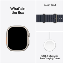 ultra apple watch - Apple Watch Ultra 2 GPS + Cellular 49mm Natural Titanium Case with Navy Ocean Band - 3 nuotrauka