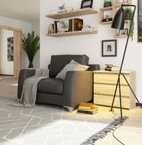 stalas 60 40 - Naktinė spintelė-komoda NORE CL3 60 cm, ąžuolo spalvos - 6 nuotrauka