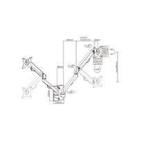 display mounting arm - DISPLAY ACC MOUNTING ARM 27"/MA-WA2-01 GEMBIRD - 2 nuotrauka