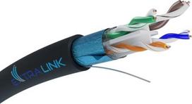 kabelis utp cat6e - EXTRALINK CAT6 FTP F/UTP outdoor twisted pair with gel 305m - 2 nuotrauka