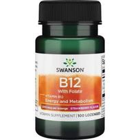 rugstingu - SWANSON Vitaminas B12 1000 mcg + folio rūgštis, braškių skonio - 100 pastilių - 2 nuotrauka