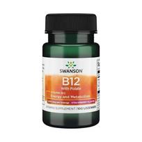 rugstingu - SWANSON Vitaminas B12 1000 mcg + folio rūgštis, braškių skonio - 100 pastilių - 3 nuotrauka