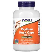 NOW Foods Psyllium Husk 500 mg, 200 kapsulių
