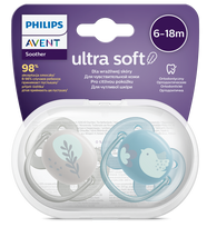 avent ultra soft - Philips Avent Ultra Soft Deco, 6-18 mėn., Mėlyna/Pilka, 2 vnt. - 2 nuotrauka