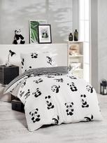 Patalynės užvalkalų komplektas Mijolnir Panda 162ELR9374, baltas/juodas, 140x200 cm
