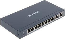 switch hikvision - Hikvision DS-3E0310P-E/M 10 prievadų PoE jungiklis (Switch) Juodas (Black) - 3 nuotrauka