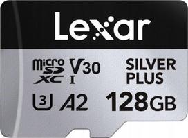 128 atminties - Lexar SILVER PLUS 128GB microSDXC UHS-I Class 10 + SD adapter - 1 nuotrauka