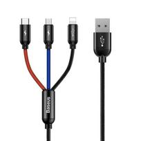 3in1 laidas - Baseus CAMLT-ASY01 Black - 2 nuotrauka